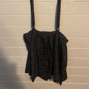 Hot Topic Plaid Overall Skirt